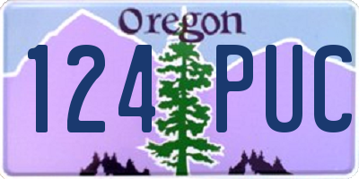 OR license plate 124PUC