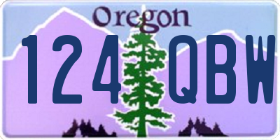 OR license plate 124QBW