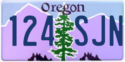 OR license plate 124SJN