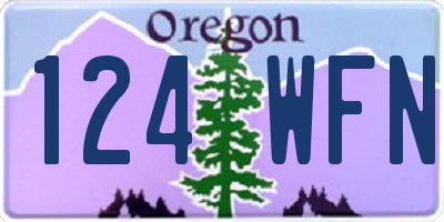 OR license plate 124WFN