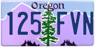 OR license plate 125FVN