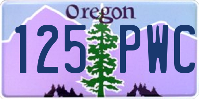 OR license plate 125PWC