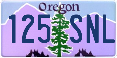 OR license plate 125SNL
