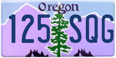 OR license plate 125SQG