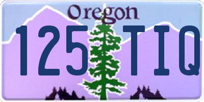 OR license plate 125TIQ