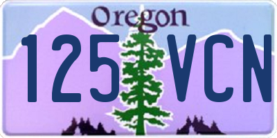OR license plate 125VCN