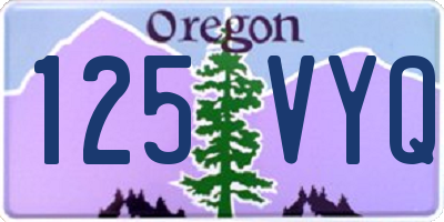 OR license plate 125VYQ