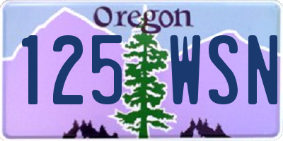 OR license plate 125WSN