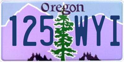 OR license plate 125WYI
