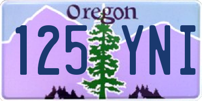 OR license plate 125YNI