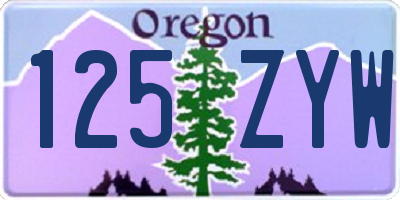 OR license plate 125ZYW