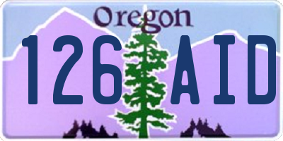 OR license plate 126AID