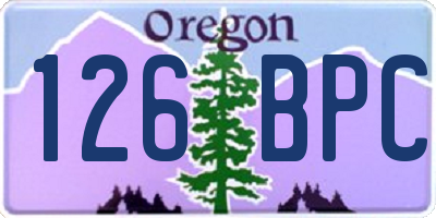 OR license plate 126BPC