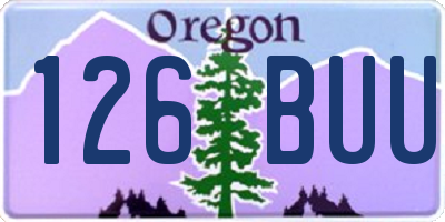 OR license plate 126BUU