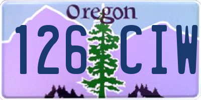 OR license plate 126CIW