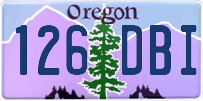 OR license plate 126DBI