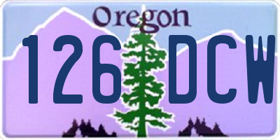 OR license plate 126DCW