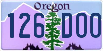 OR license plate 126DOO