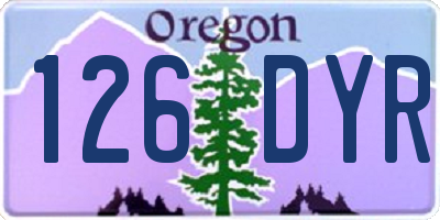OR license plate 126DYR
