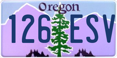 OR license plate 126ESV