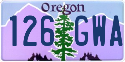 OR license plate 126GWA