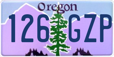 OR license plate 126GZP