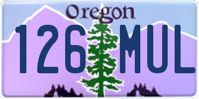 OR license plate 126MUL