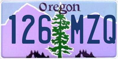 OR license plate 126MZQ