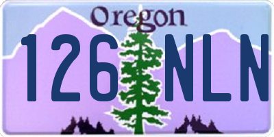 OR license plate 126NLN
