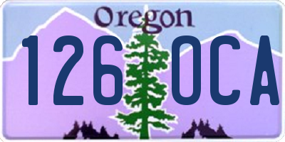 OR license plate 126OCA