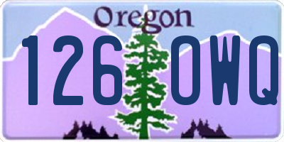 OR license plate 126OWQ
