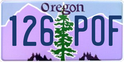 OR license plate 126POF