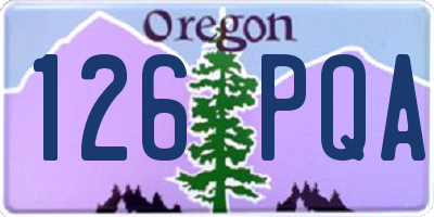 OR license plate 126PQA
