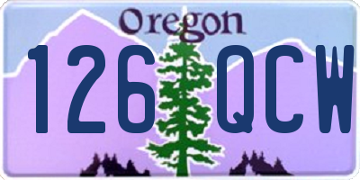 OR license plate 126QCW