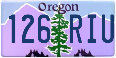 OR license plate 126RIU