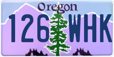 OR license plate 126WHK