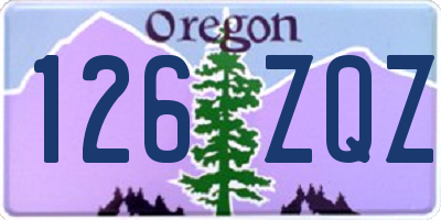 OR license plate 126ZQZ