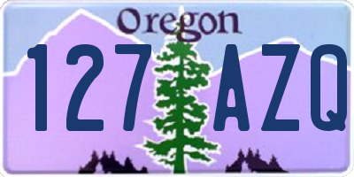 OR license plate 127AZQ