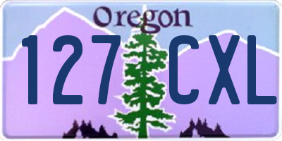 OR license plate 127CXL