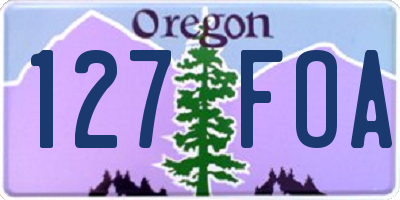 OR license plate 127FOA