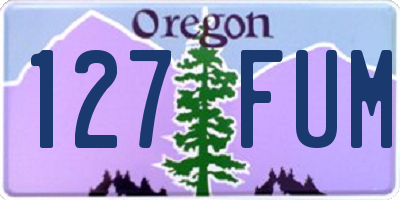 OR license plate 127FUM