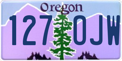 OR license plate 127OJW
