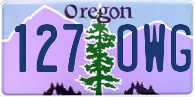 OR license plate 127OWG