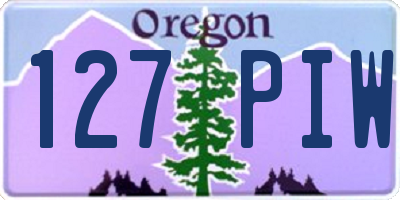 OR license plate 127PIW