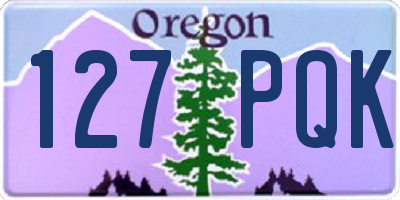 OR license plate 127PQK