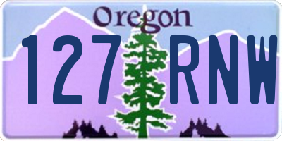 OR license plate 127RNW