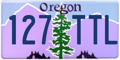 OR license plate 127TTL