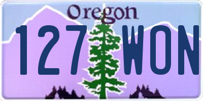 OR license plate 127WON