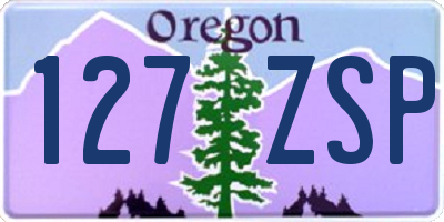 OR license plate 127ZSP