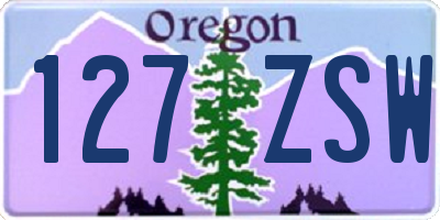 OR license plate 127ZSW